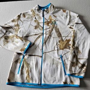 Real Tree Full Zip up Fleece Camo Jacket Size M/Kids